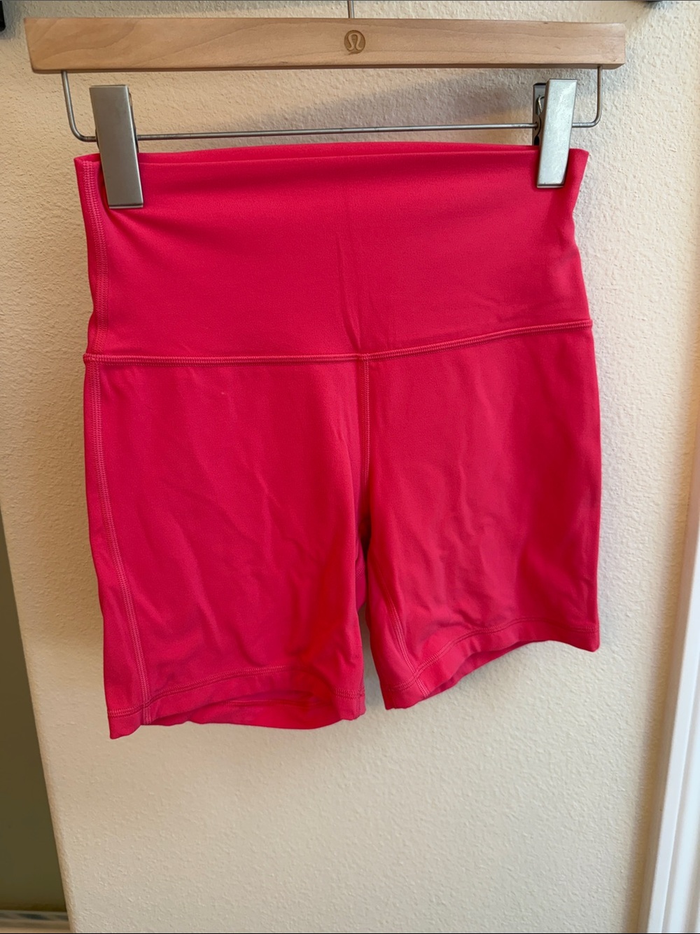 lululemon athletica Women's High-Rise Neon Pink Bike Shorts